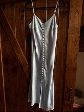 Lucy Paris Light Blue Slip Dress with Spaghetti Straps